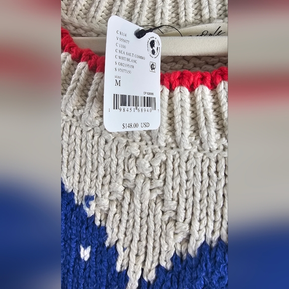 Free People Saltwater Fish Cable Knit Sweater NWT Medium - Picture 4 of 6